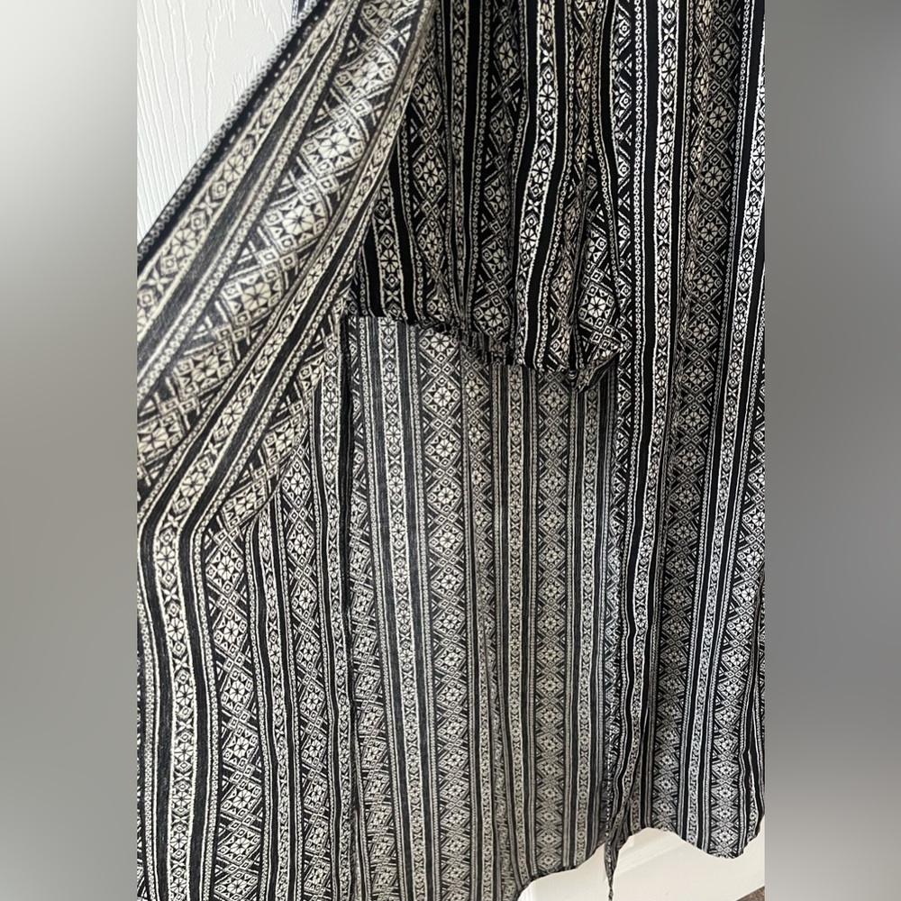 As U Wish Black and White Patterned Jumpsuit - Picture 2 of 11